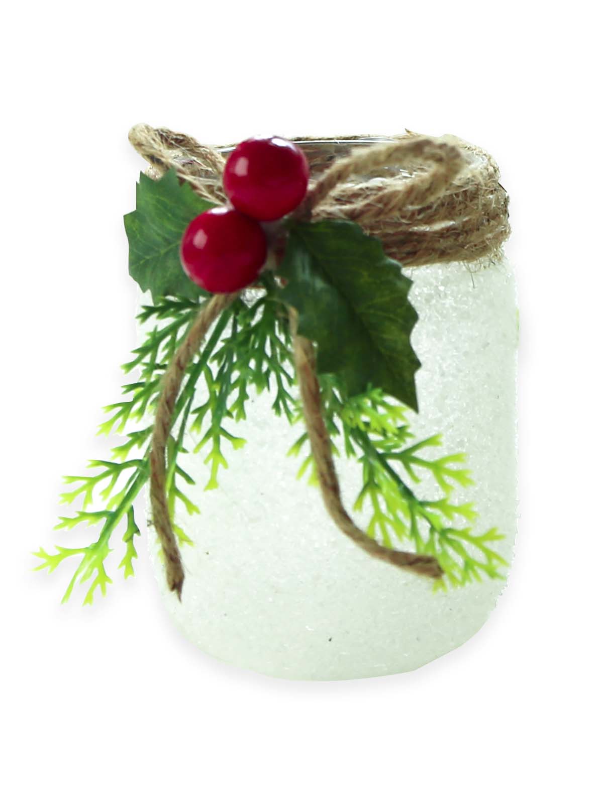 Crafters Collection CD004 - Snow Covered Mason Jar Candle Holder - Small