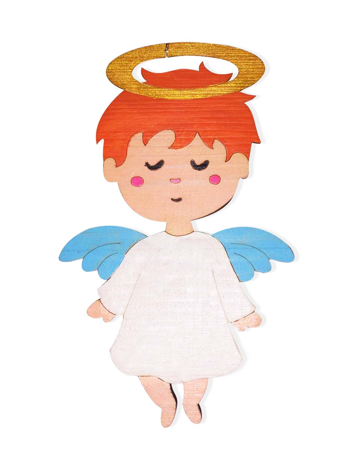 Crafters Collection W010 - Wooden Coloured Angel Hanging Deco